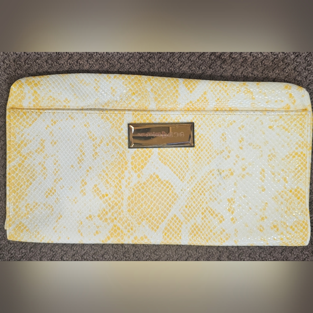 BCBGenegeration Yellow Snakeskin Clutch